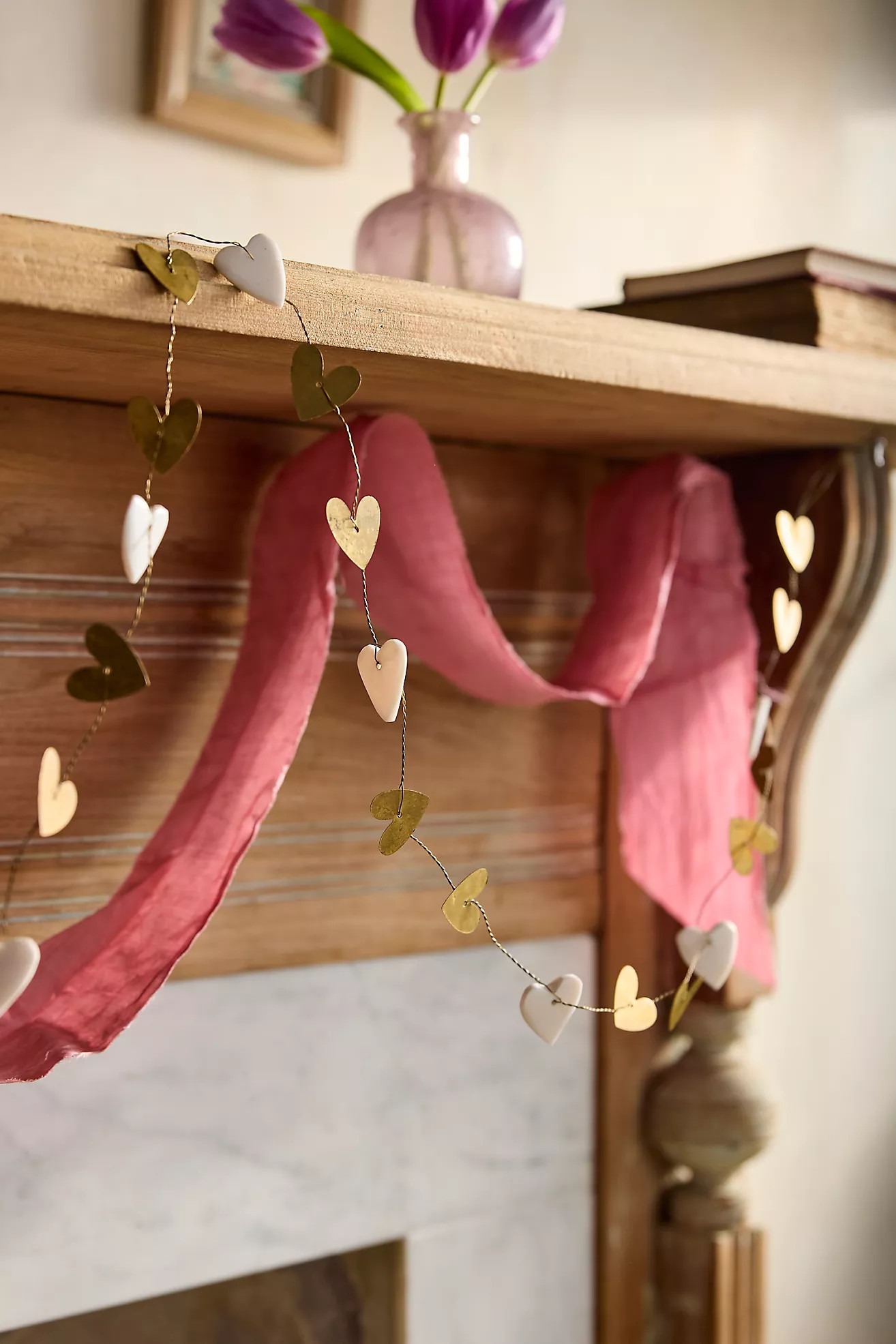 Brass + Resin Heart Garland | Anthropologie (US)