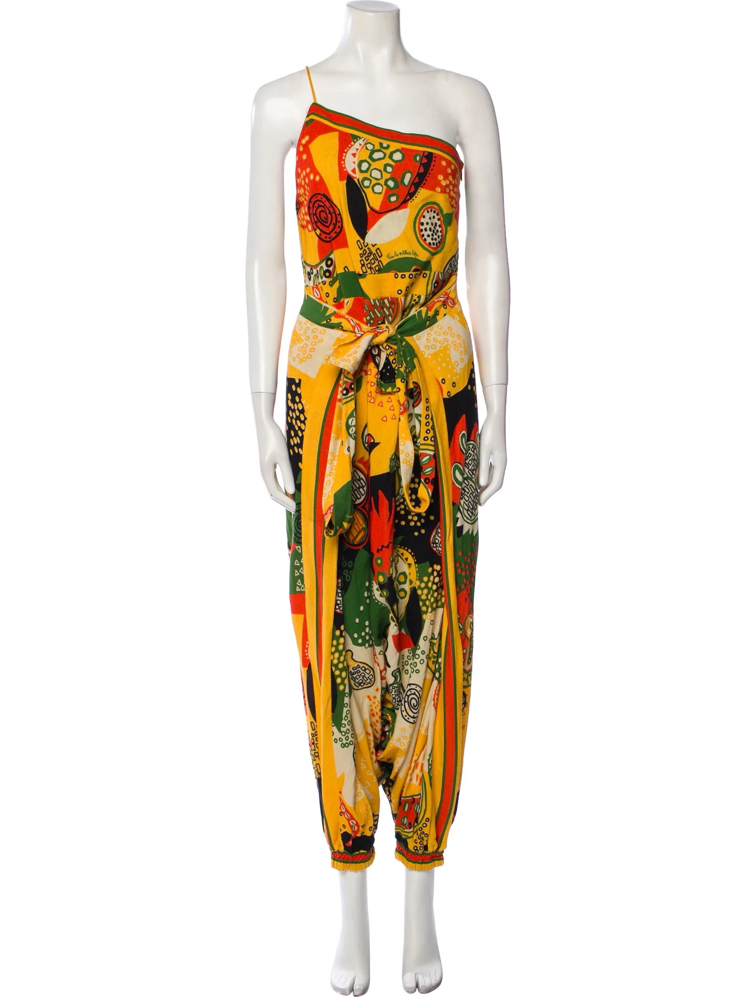 Printed One-Shoulder Jumpsuit | The RealReal