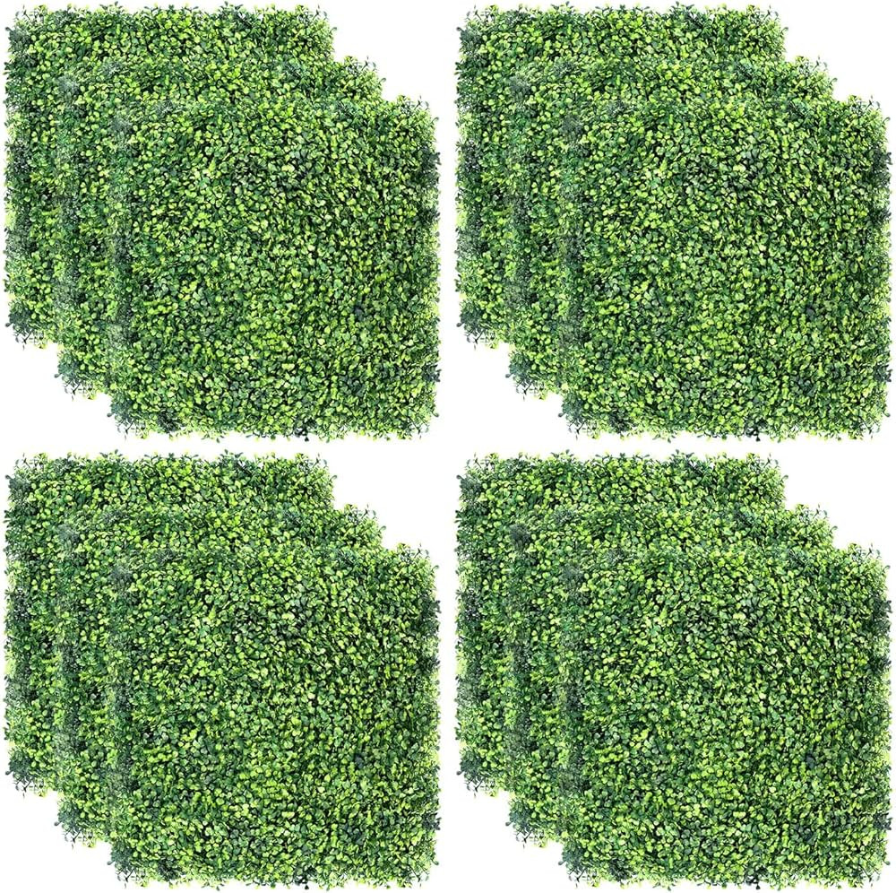 TOPNEW 12PCS Artificial Boxwood Topiary Hedge Plant UV Protection Indoor Outdoor Privacy Fence Ho... | Amazon (US)