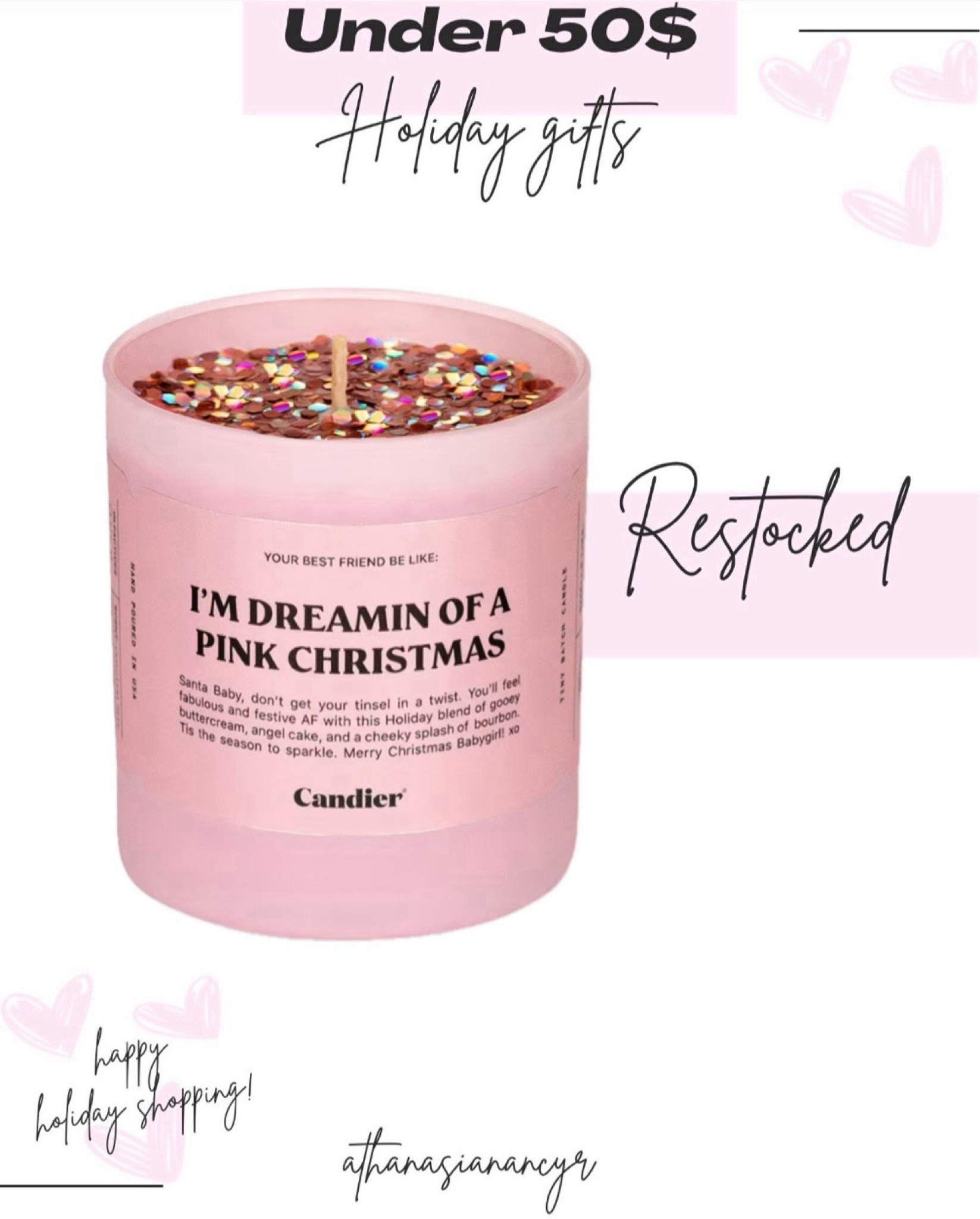 Pink Christmas candle 


#LTKFindsUnder50 #LTKHoliday #LTKGiftGuide