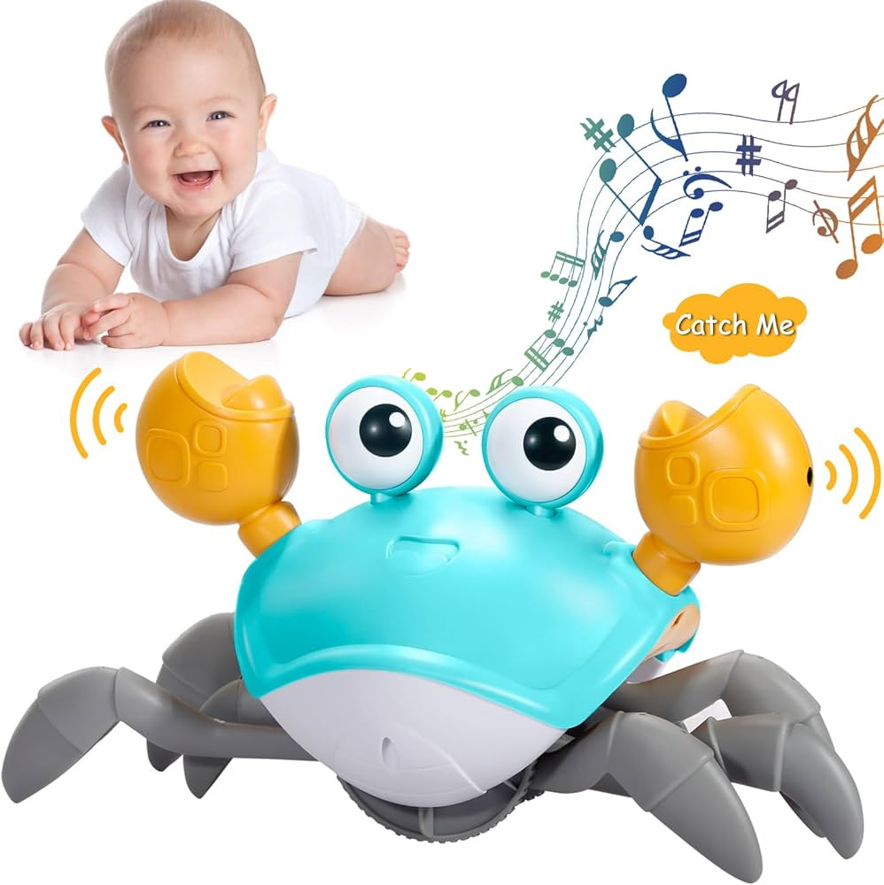 WDQT Crawling Crab Baby Toy Gifts Infant Tummy Time Toys Build in Rechargeable Battery,Baby Toys ... | Amazon (US)