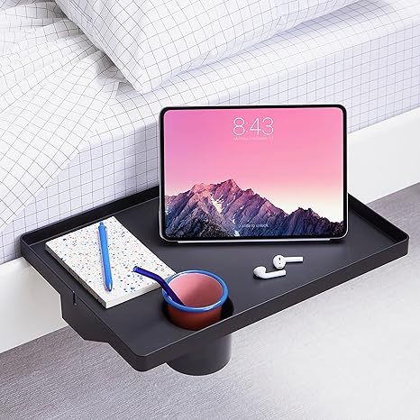 BedShelfie Essential Bedside Shelf with Cupholder Caddy & Bunk Bed Shelf Table Tray for Top Bunk ... | Amazon (US)