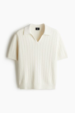 H & M - Regular-Fit Textured-Knit Polo Shirt - White | H&M (US + CA)