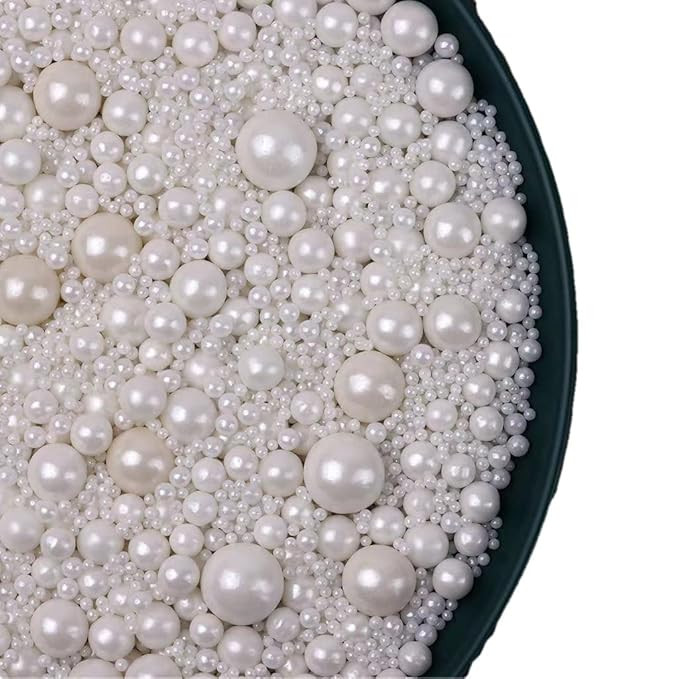 crystalyhj White Halloween Sprinkles-Christmas Desserts Sprinkles- Candy Pearl Sprinkles 130g/4.8... | Amazon (US)