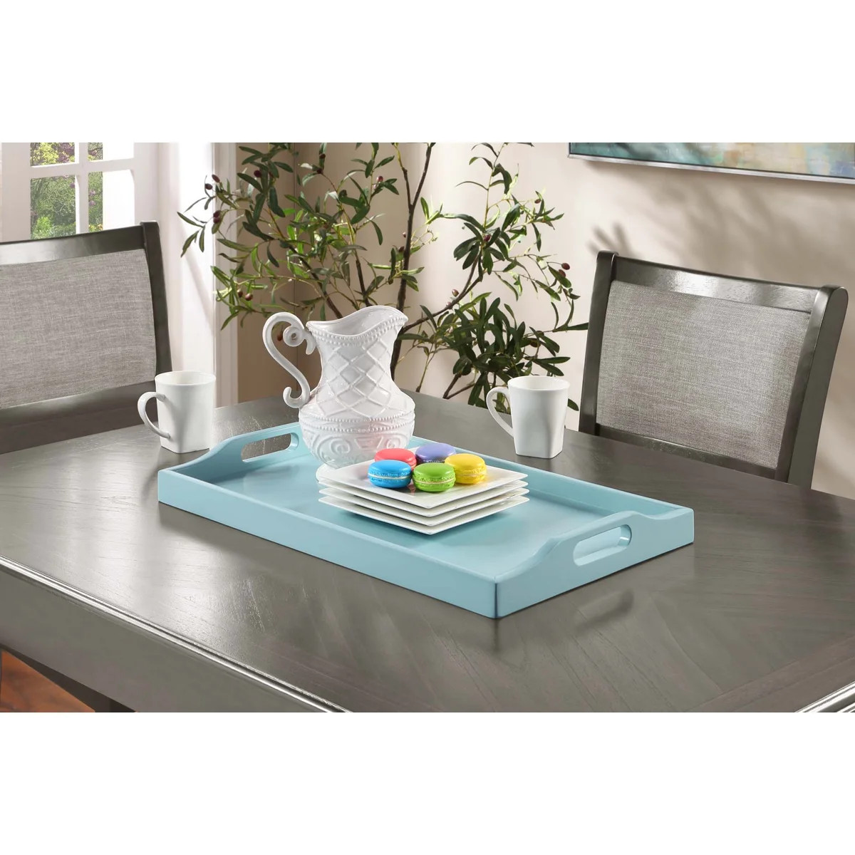 Conor Manufactured Wood Serving Tray with Integrated Handles | Wayfair North America