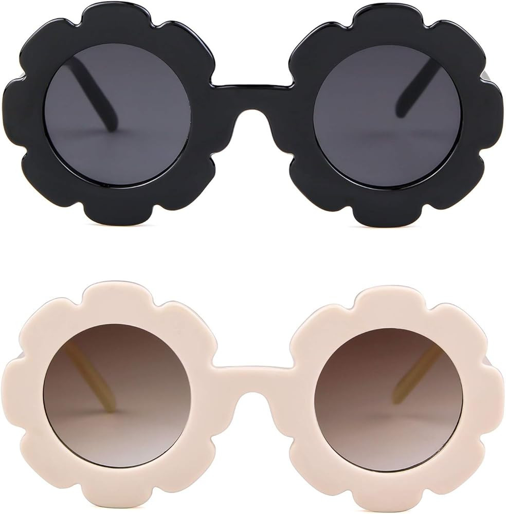 Sunglasses for Kids Round Flower Cute Glasses UV 400 Protection Children Girl Boy Gifts | Amazon (US)