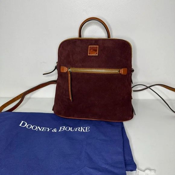 Dooney & Bourke Velvet back Pack with Leather Trim dark brown burgundy color | Poshmark