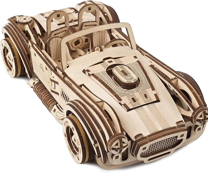 UGEARS Drift Cobra Racing Car Puzzle - Wooden 3D Puzzles for Adults to Build with Powerful Spring... | Amazon (US)