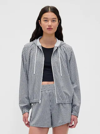 GapFit Tech Gingham Zip Hoodie | Gap (US)