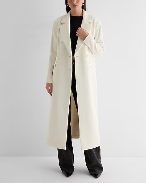 Maxi Buttoned Trench Coat | Express