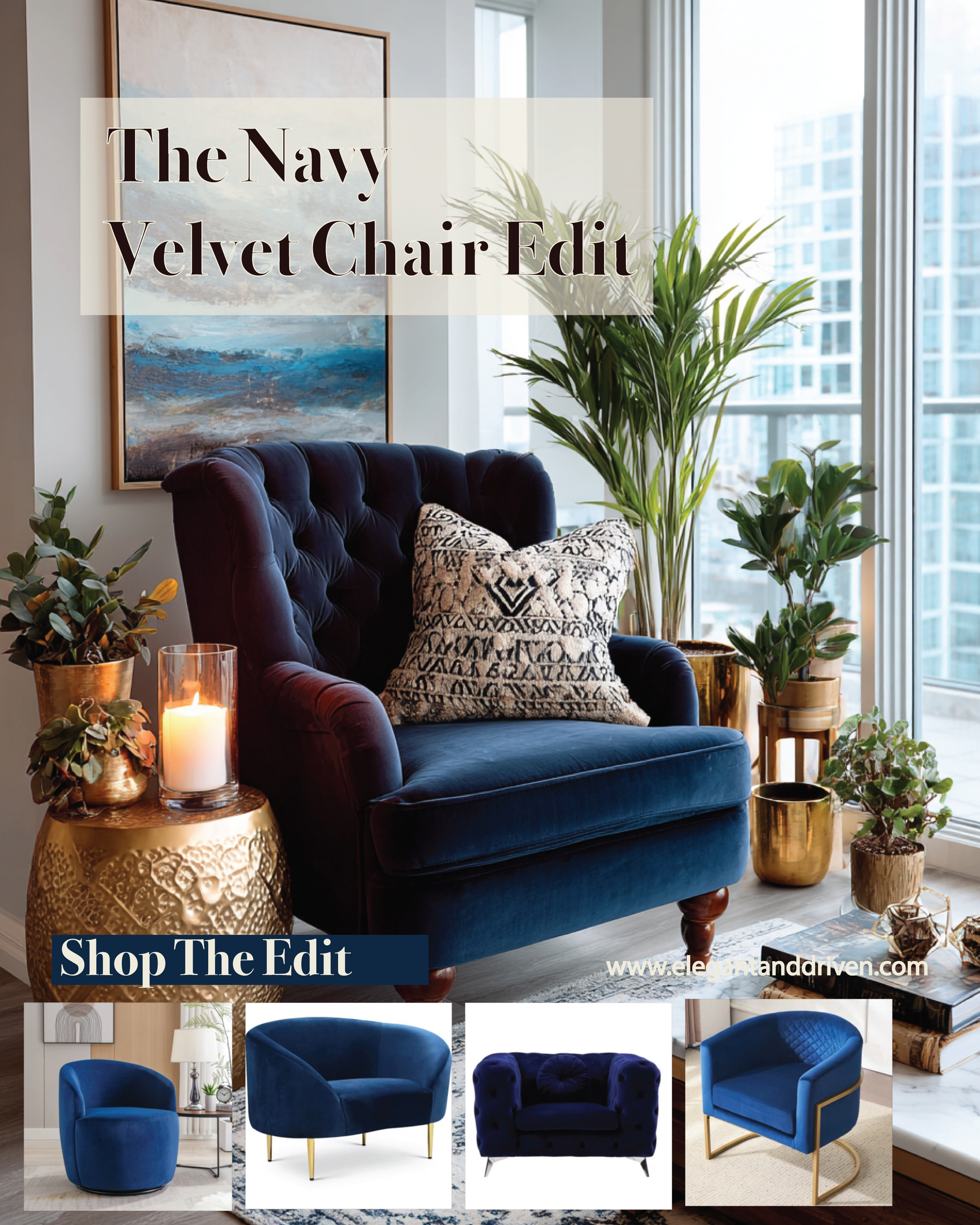 Deep, calming, and refined — navy velvet is the definition of understated sophistication.
Pair it with brass or marble for that timeless coastal-meets-urban aesthetic.

🛋️ Shop The Edit:
Curated navy velvet statement chairs that blend serenity with strength.
#NavyDecor #VelvetChair #ElegantInteriors #ClassicStyle #CoastalLuxury #HomeInspiration 

 #LTKHome