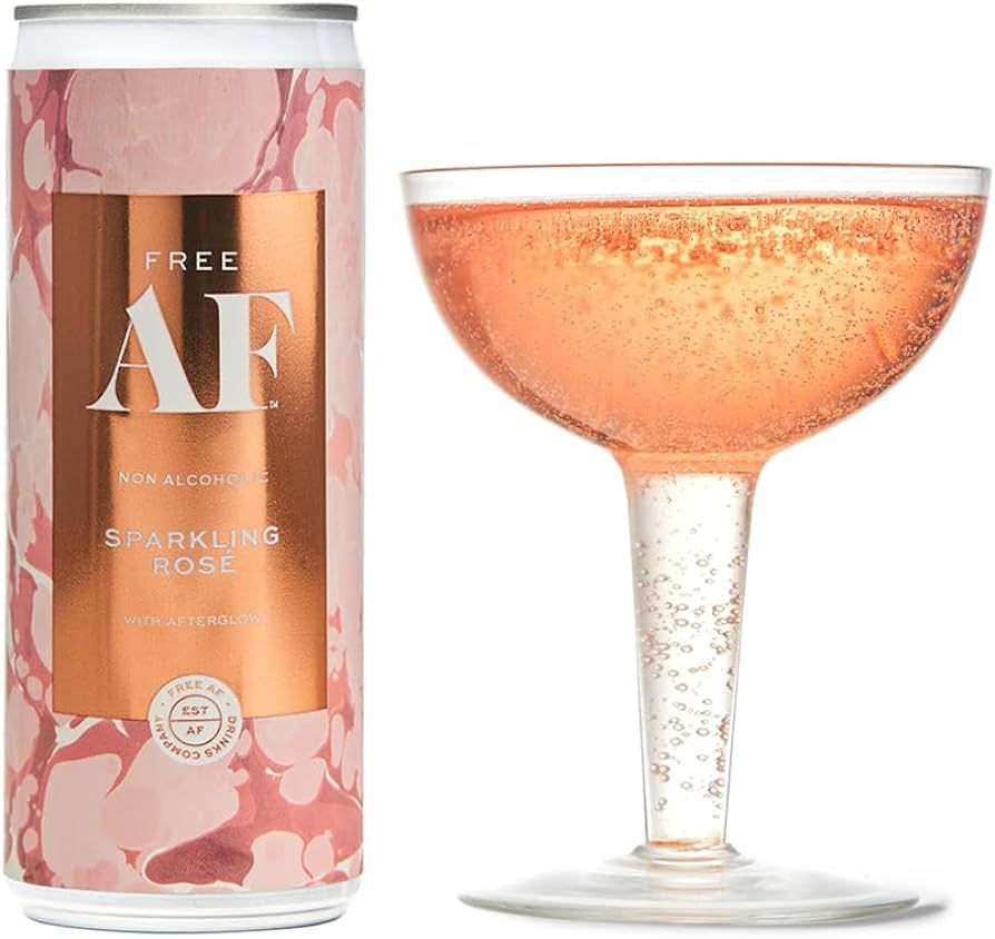 FREE AF Sparkling Rosé Non-Alcoholic Ready to Drink Wine, No Artificial Colors or Sweeteners, Gl... | Amazon (US)