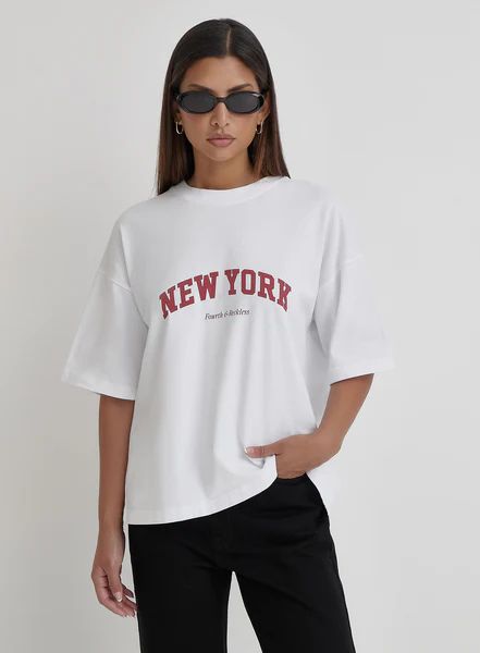 White New York T-shirt- Macy | 4th & Reckless