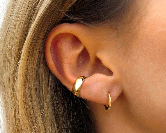 Thick Ear Cuff  Ear Cuff No Piercing  Gold Ear Cuff  Ear | Etsy | Etsy (US)