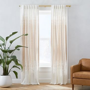 Echo Print Curtain, Set of 2, Gold Dust, 48"x84" | West Elm (US)