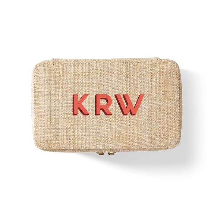 Medium Raffia Travel Jewelry Case | Mark and Graham