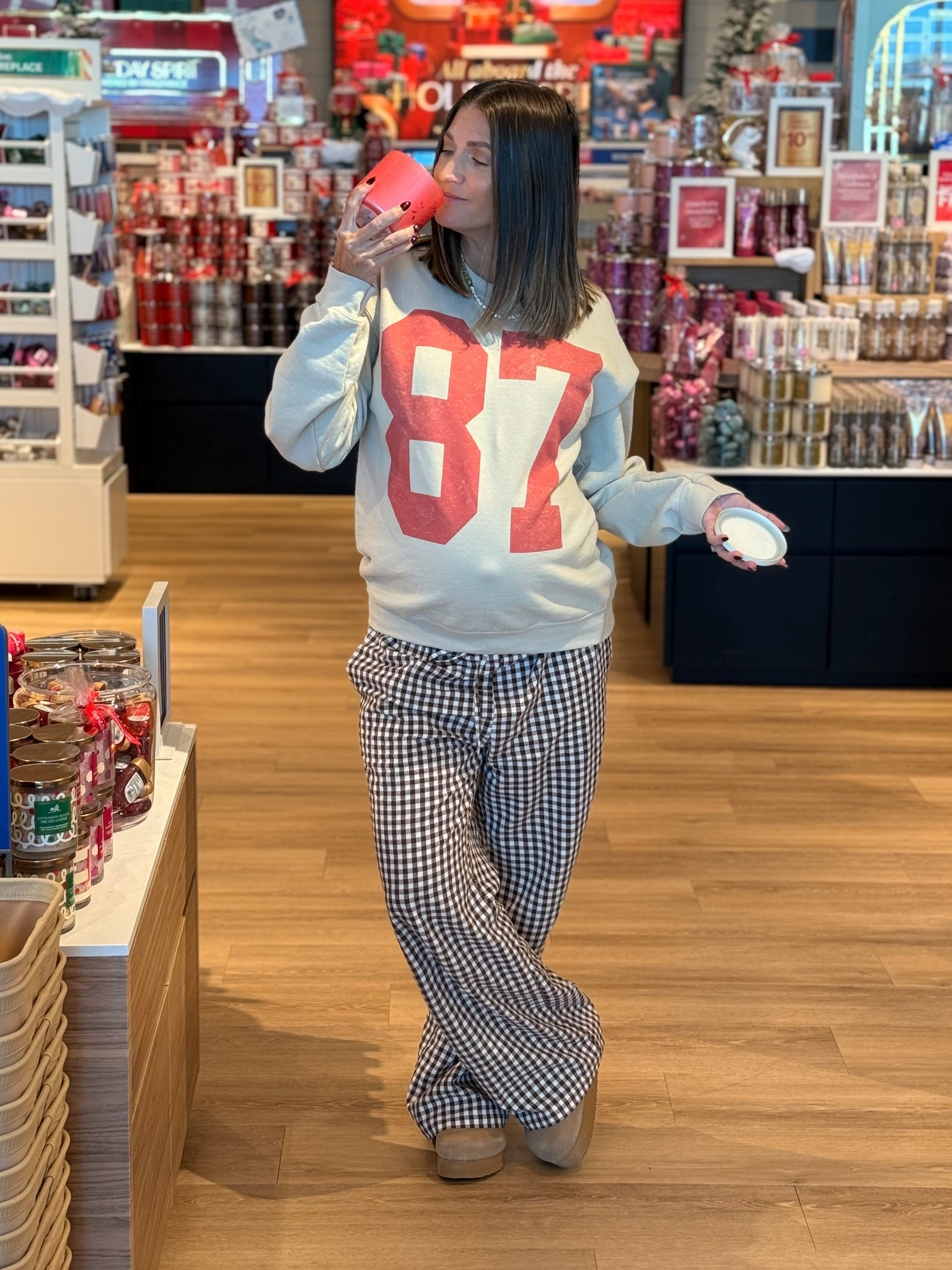 Cute, cozy fall outfit 🍂 (candles not included) 😂 Size medium sweatshirt (use KELLYW for 25% off) Size small gingham pants

#LTKFindsUnder50 #LTKStyleTip #LTKSeasonal