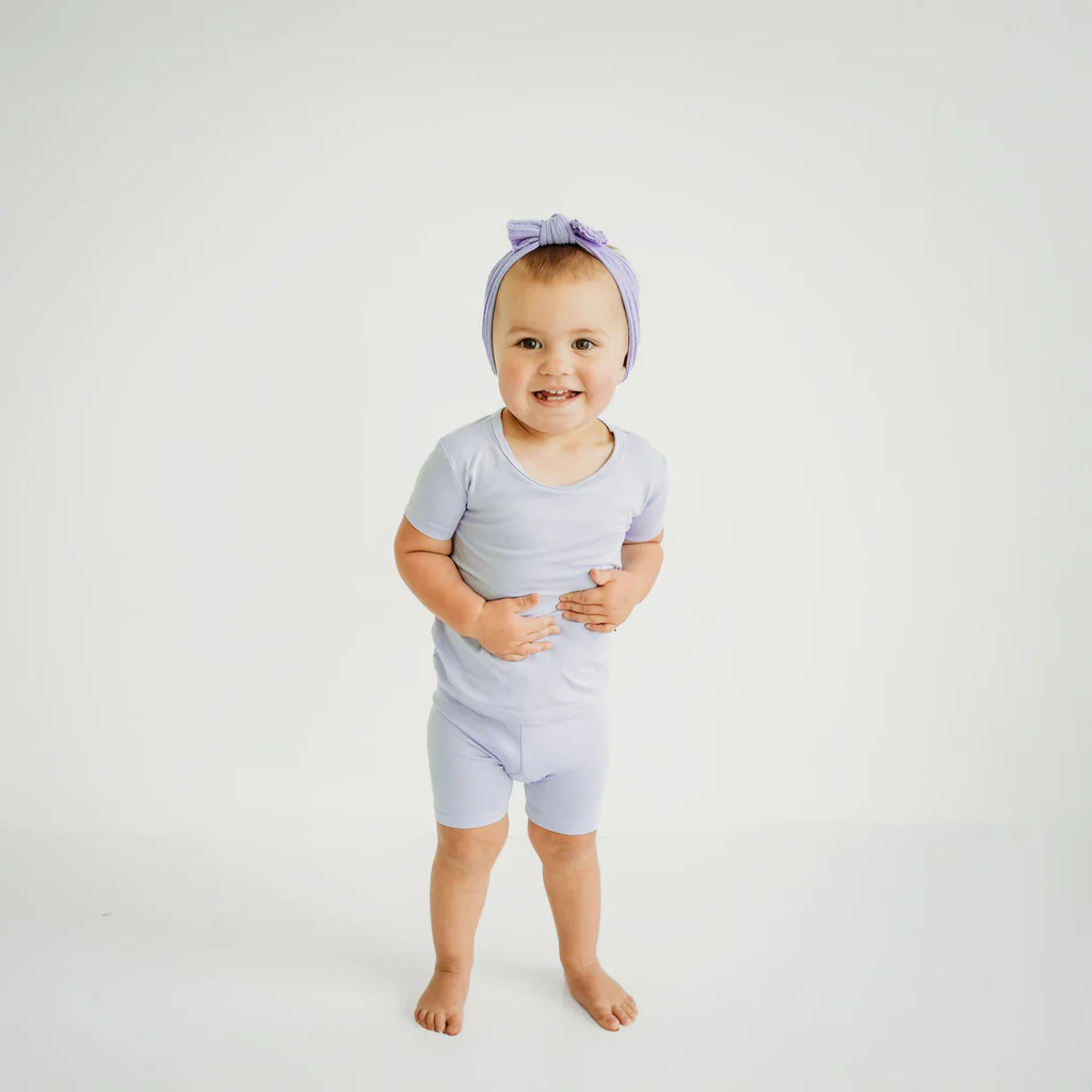 Short Sleeve Pajamas in Lilac | Kyte Baby
