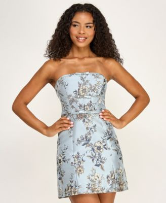 Women's Floral Jacquard Strapless Dress | Macy's
