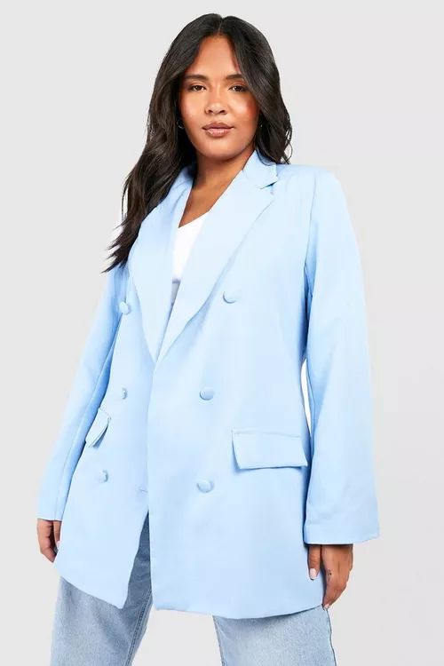 Plus Color Pop Longline Blazer | Boohoo.com (US & CA)