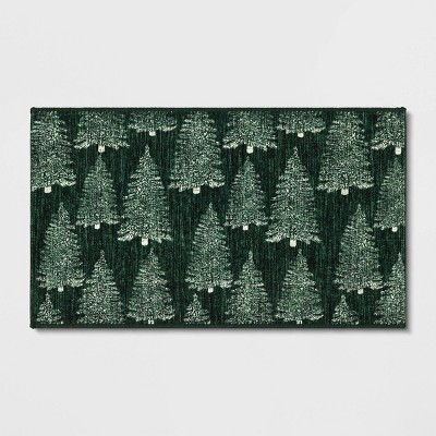 1'8"x2'10" Rectangle Trees Rug Green - Threshold™ | Target