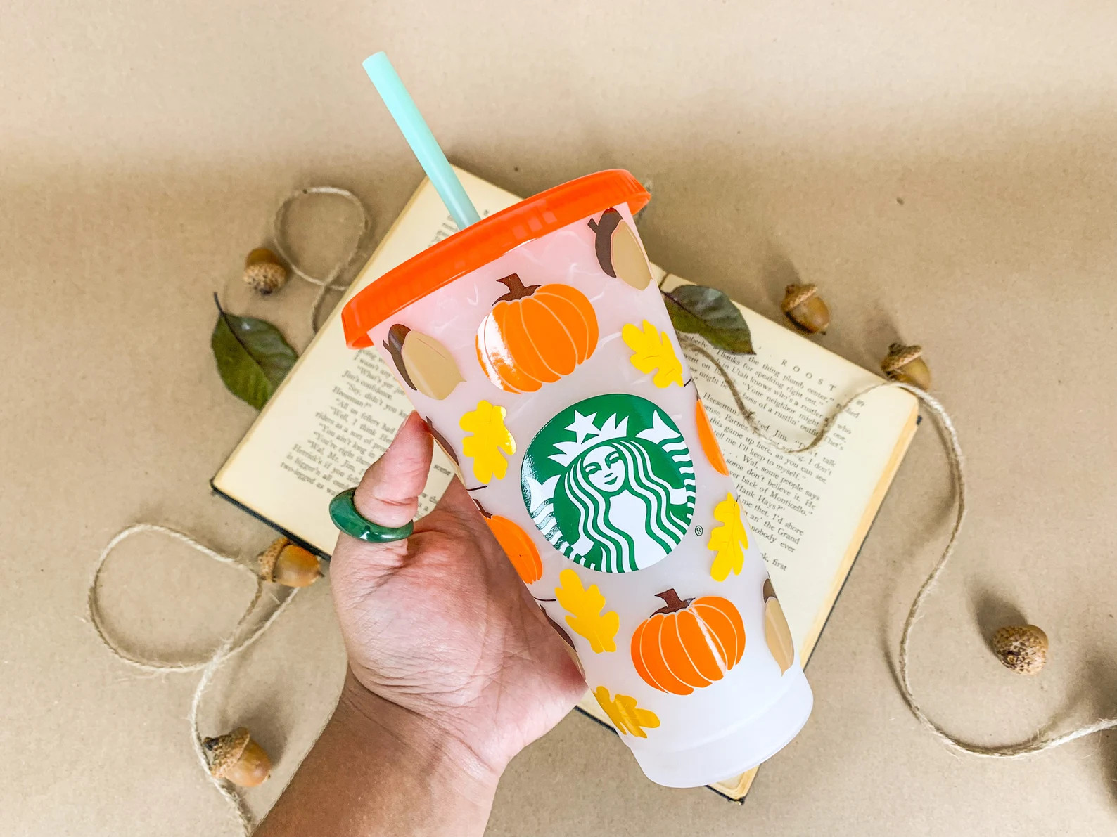 Pumpkins and Acorns and Fall Leaves, Oh My!  Starbucks Tumbler | Coffee Cup, Pumpkin Spice Cup, F... | Etsy (US)