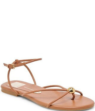 Kenley Leather Strappy Metallic Hardware Ankle Strap Sandals | Dillard's