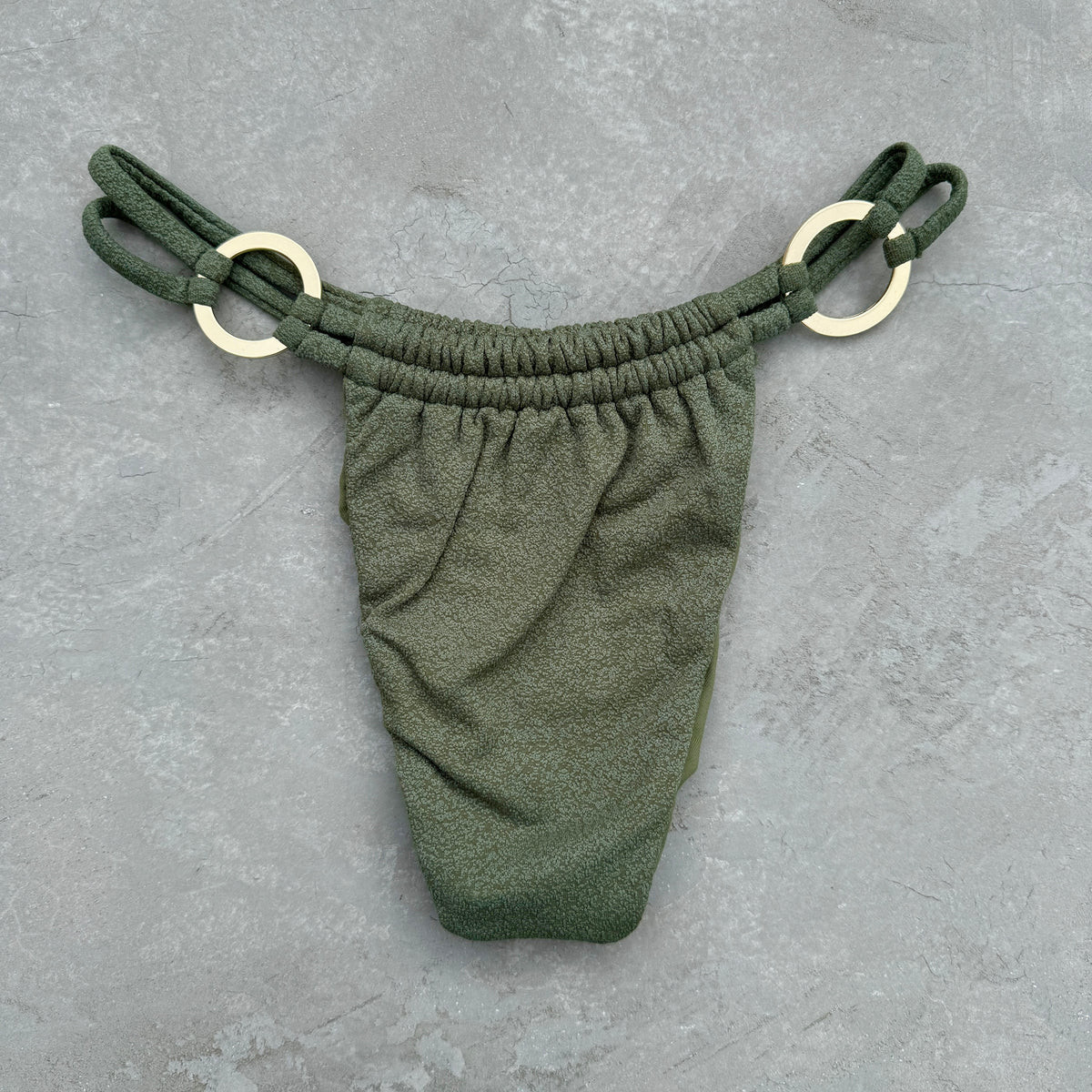 Seashore Textured Fern Green Kayla Bikini Bottom | MyBrazilianShop
