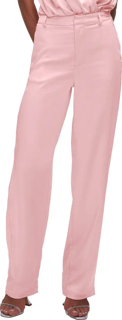 Satin Straight Leg Trousers | Nordstrom