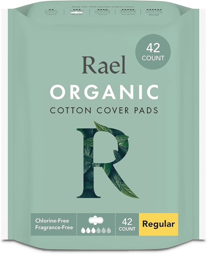 Rael Pads for Women, Organic Cotton Cover Pads - Regular Absorbency, Unscented, Ultra Thin Pads w... | Amazon (US)
