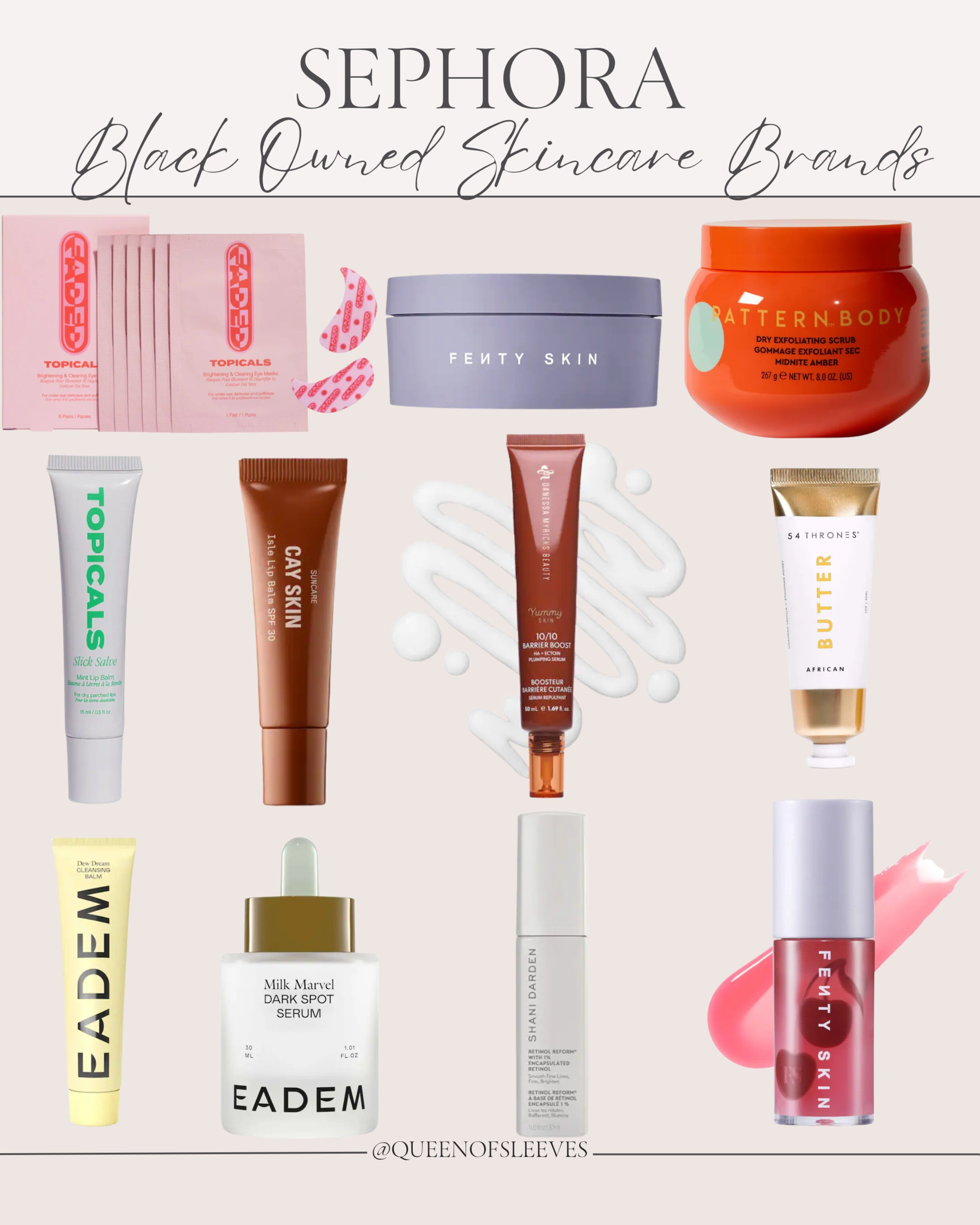 Sephora Black-owned skincare brands 🤎✨ From glow-boosting serums to hydrating lip care and exfoliating treatments, these are some of my favorite beauty finds worth adding to your routine. Thoughtful, effective skincare while supporting Black-owned brands? Yes please.black owned skincare brands/sephora black owned brands/skincare routine products/glow boosting skincare/dark spot serum/hydrating lip treatment/exfoliating body scrub/clean beauty brands/melanin friendly skincare/beauty gift ideas/skincare essentials/women skincare products

#LTKBeauty #LTKSaleAlert #LTKOver40
