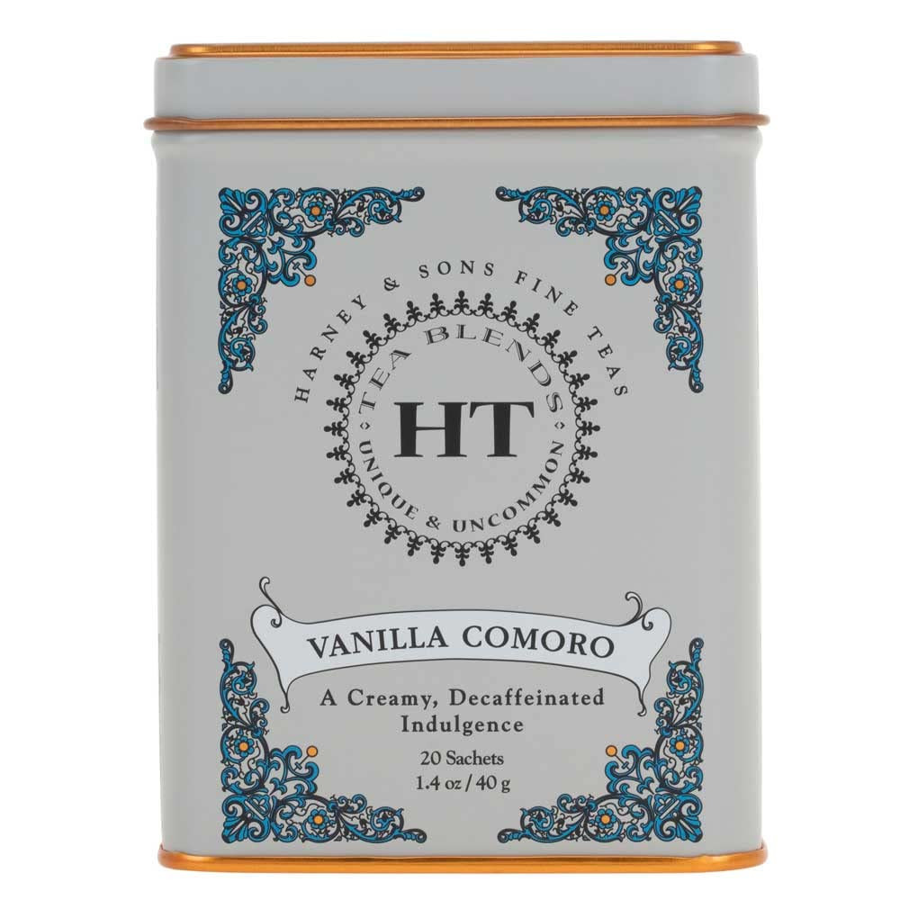 Harney & Sons Tea Decaffeinated, Great Present Idea, Vanilla Comoro, 1.4 oz Tin (20 Sachets) | Amazon (US)