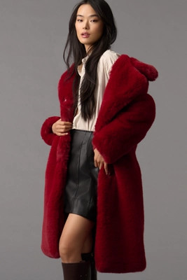 Noize Savannah Faux-Fur Long Coat | Anthropologie (US)