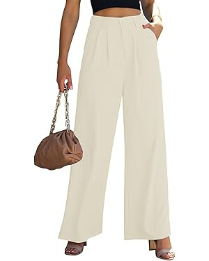GRAPENT Wide Leg Pants for Women Work Business Casual High Waisted Dressy Pants Flowy Trousers Of... | Amazon (US)