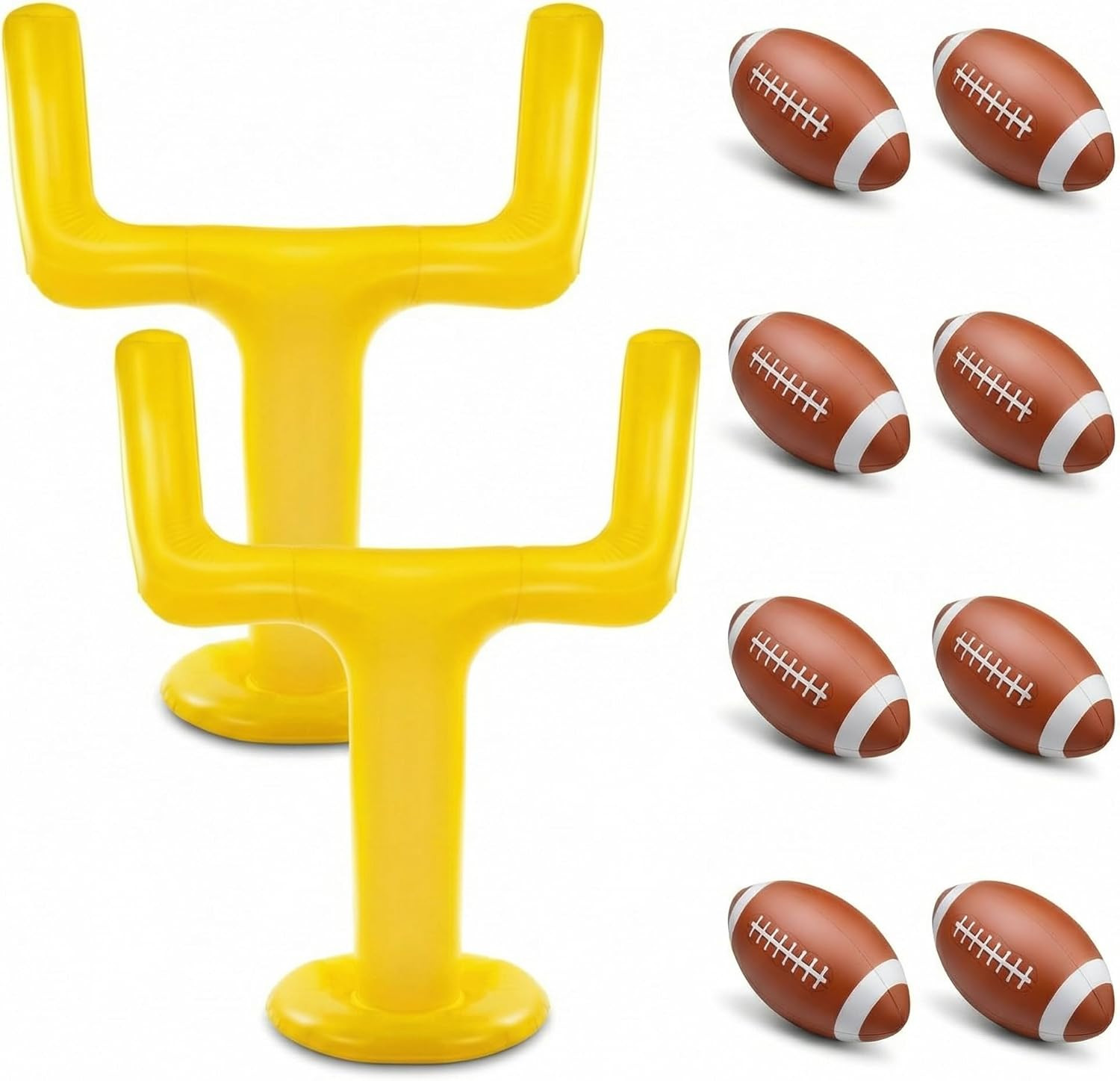 Meooeck 2 Inflatable Jumbo Football Goal Post 70.8'' & 8 Blow up Footballs | Amazon (US)