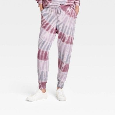 Women's Jogger Pants - Knox Rose™ Dark Purple Tie-Dye | Target