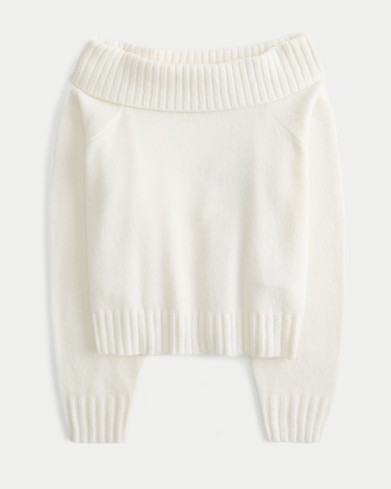Easy Foldover Off-the-Shoulder Sweater | Hollister (US)