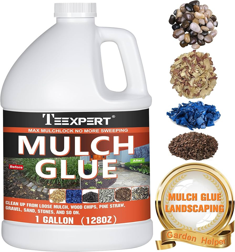 Teexpert Mulch Glue-1 Gallon/4 Litre Mulch Glue for Landscaping, Ready to Use Mulch Glue Stabiliz... | Amazon (US)