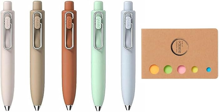 Ballpoint One P Gel Ink Rollerball pen, 0.38mm Black Ink, 5 Body Colors set Sticky Note(Japan Imp... | Amazon (US)