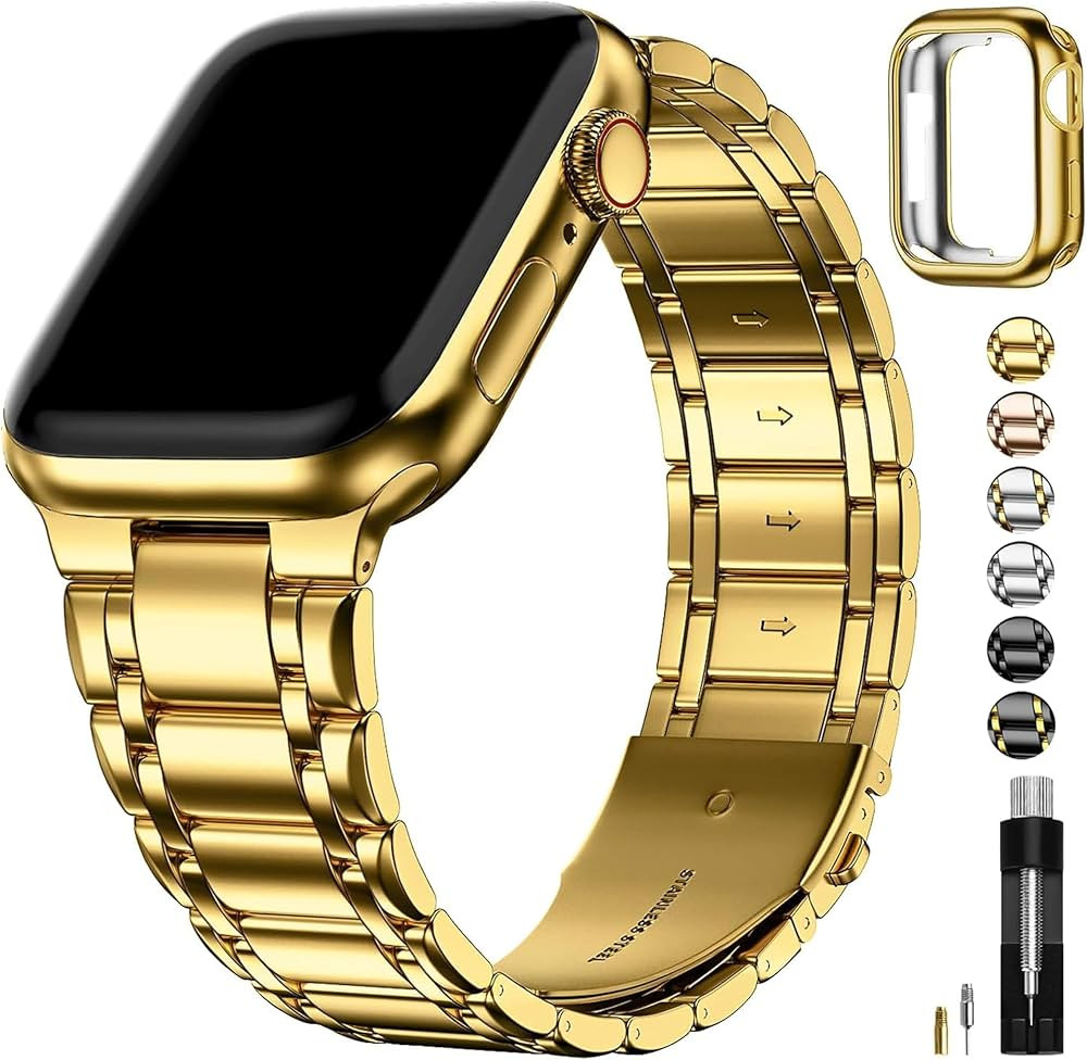 Fullmosa Bands Compatible Apple Watch 41mm 40mm 38mm 49mm 46mm 45mm 44mm 42mm, Stainless Steel iW... | Amazon (US)
