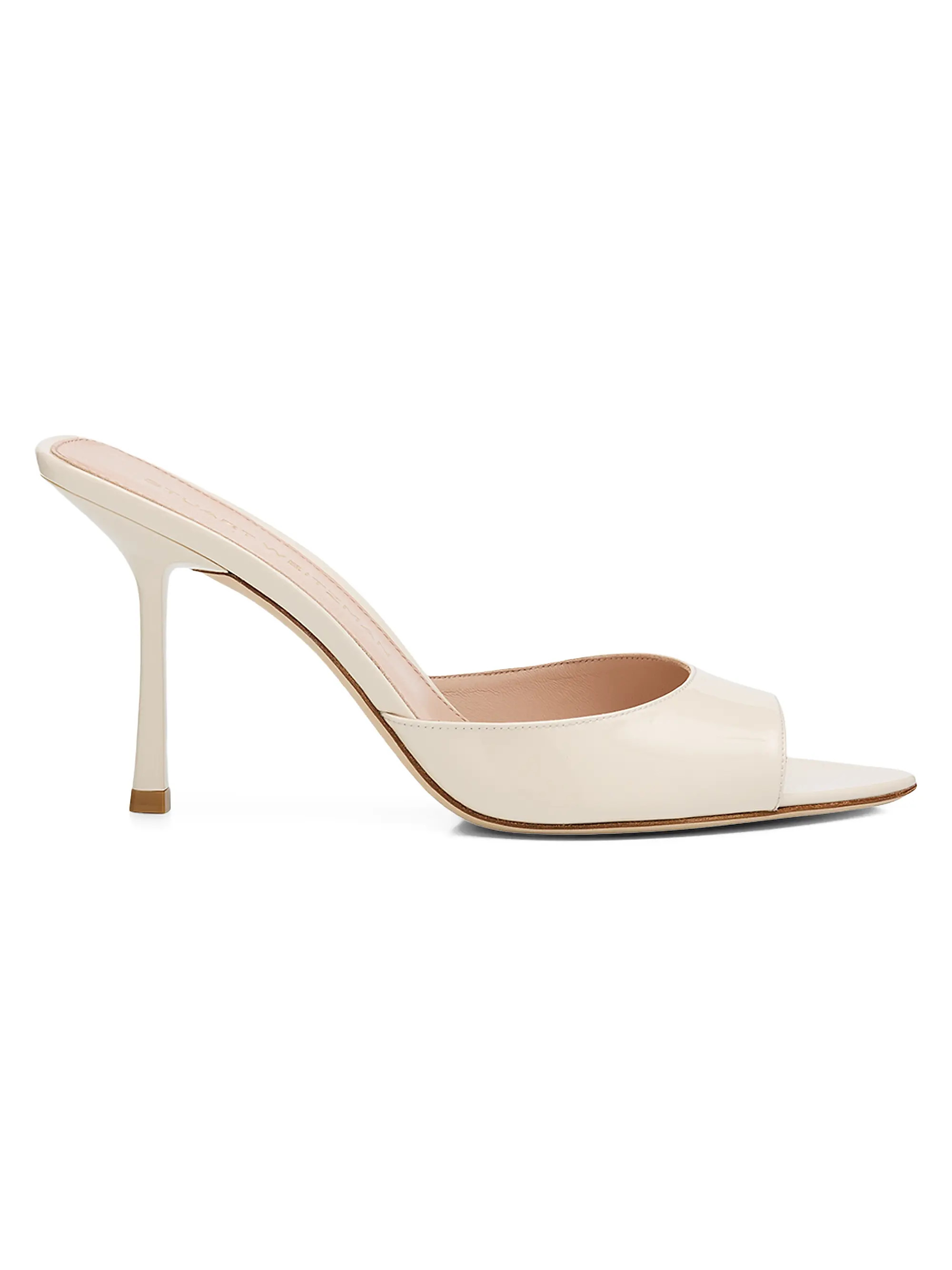 Stuart Weitzman Lexington 85MM Patent Leather Mules | Saks Fifth Avenue | Saks Fifth Avenue