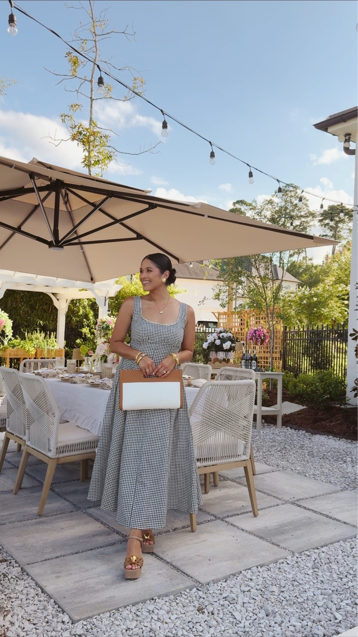 How cute is this midi dress from @abercrombie that comes in a ton of colors. I’m wearing the petite small here.  
Also, take extra 20%OFF my @giginewyork  bag and shoes with code: HAUTE20

#LTKSaleAlert #LTKPetite #LTKootd