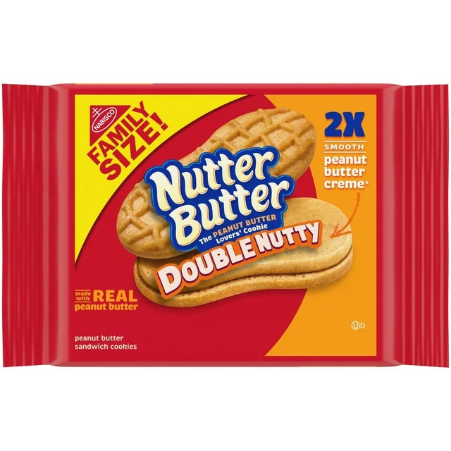 Nutter Butter Double Nutty Peanut Butter Sandwich Cookies, Family Size, 15.27 oz | Walmart (US)