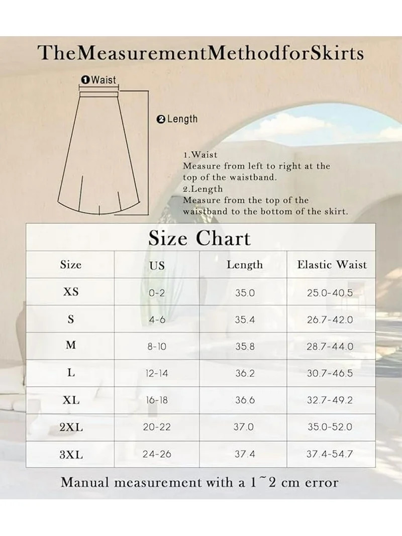 JWD Summer Maxi Skirt for Women Boho Lightweight Flowy Tiered Long Beach Skirts with Pockets Whit... | Walmart (US)