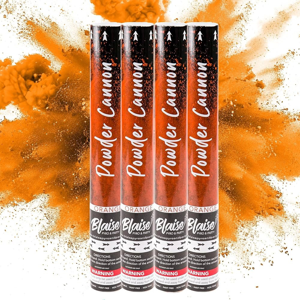 Blaise Pyro & Party - Orange Powder Poppers - Water-Soluble & Colorful Powder Cannons for Gender ... | Amazon (US)