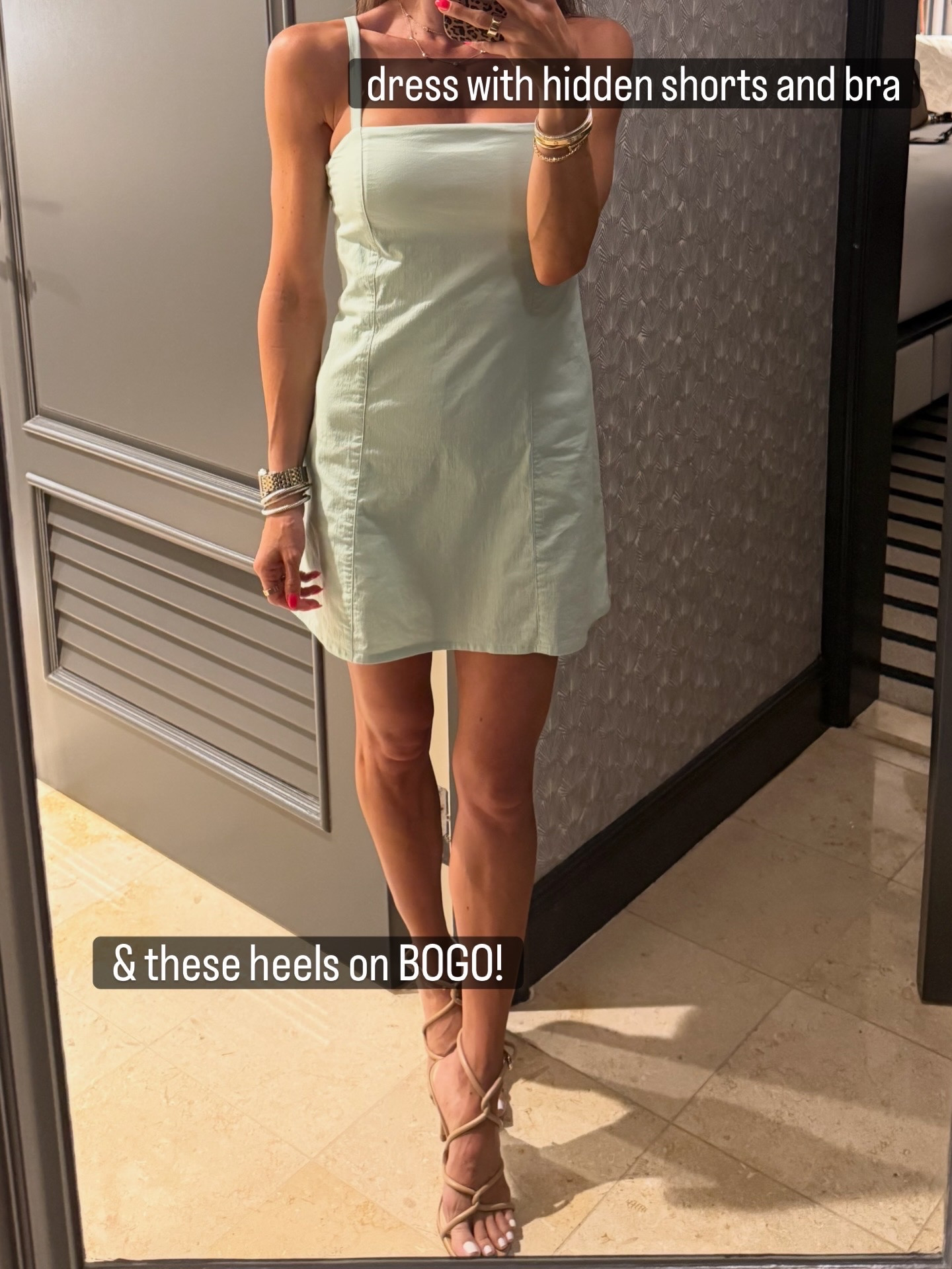 Spring outfit resort dress with built in bra and shorts nude heels BOGO 

#LTKootd #LTKPetite #LTKSaleAlert