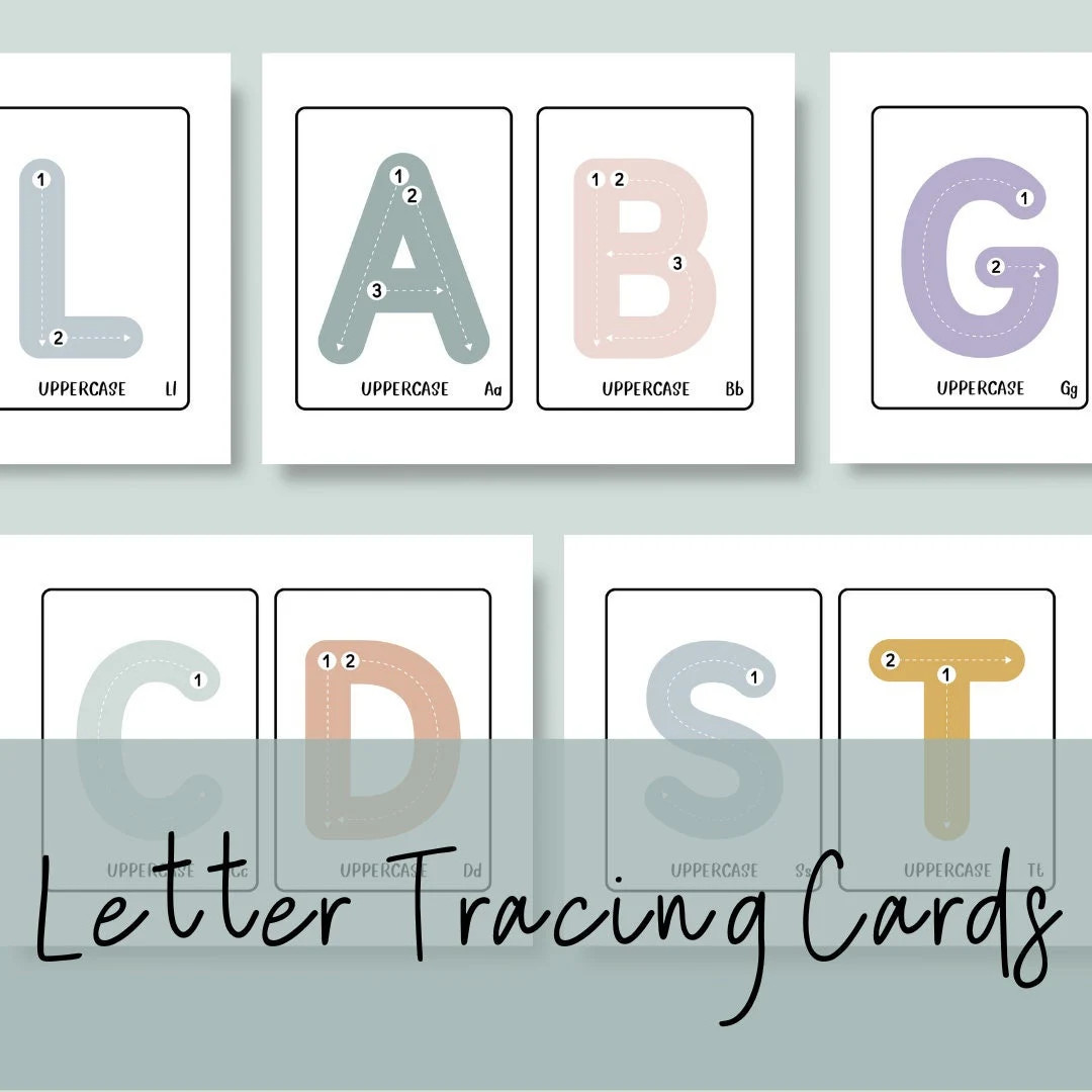 Alphabet Tracing Cards, Uppercase and Lowercase Letters, Homeschool Printable, Preschool Resource... | Etsy (US)