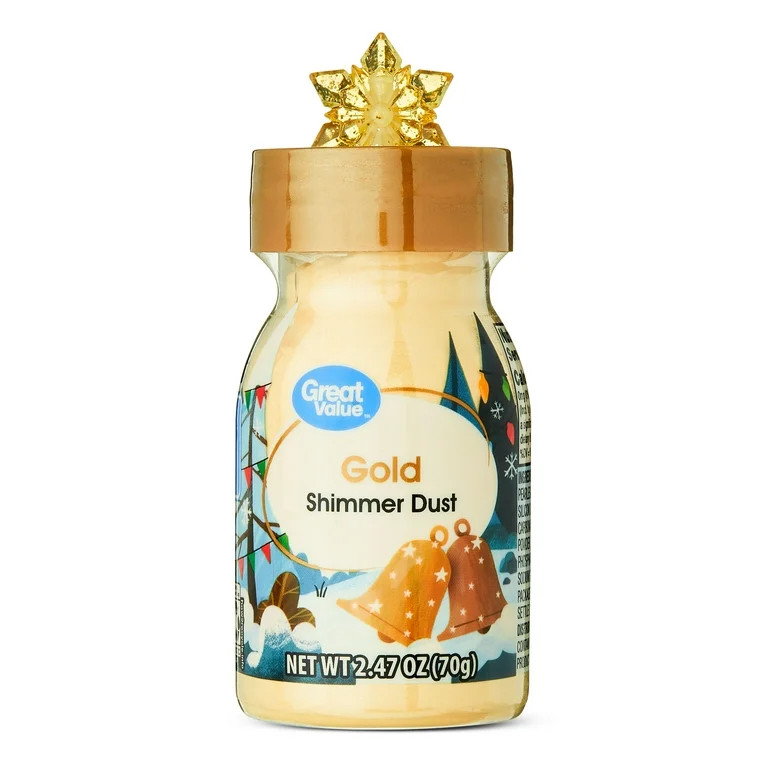 Great Value Holiday Gold Shimmer Dust Sprinkles, 2.47oz Bottle | Walmart (US)