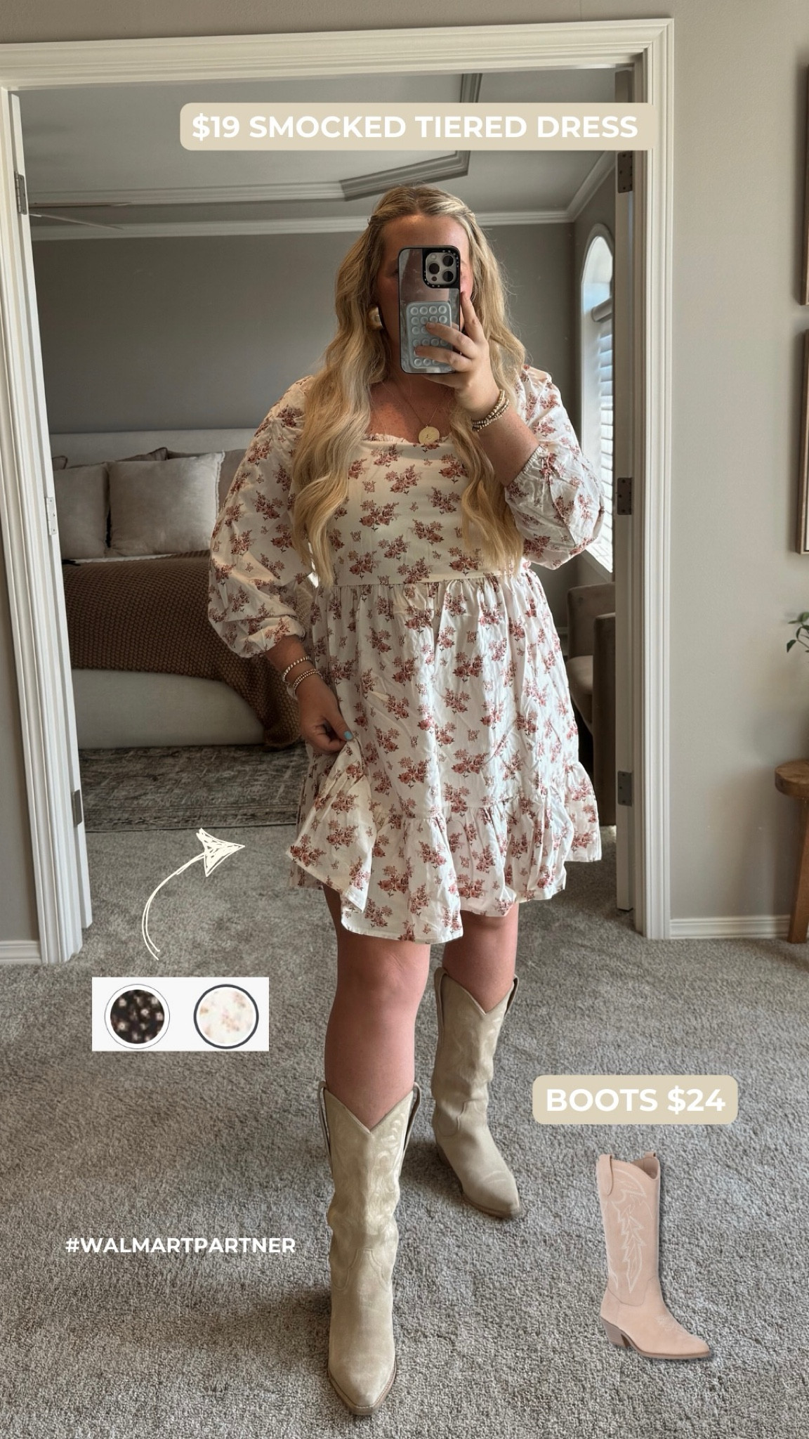 Size large in $19 smocked tiered dress, comes in 2 colors. 

#walmartpartner #walmartfashion @walmart

#LTKFindsUnder100 #LTKMidsize #LTKFindsUnder50