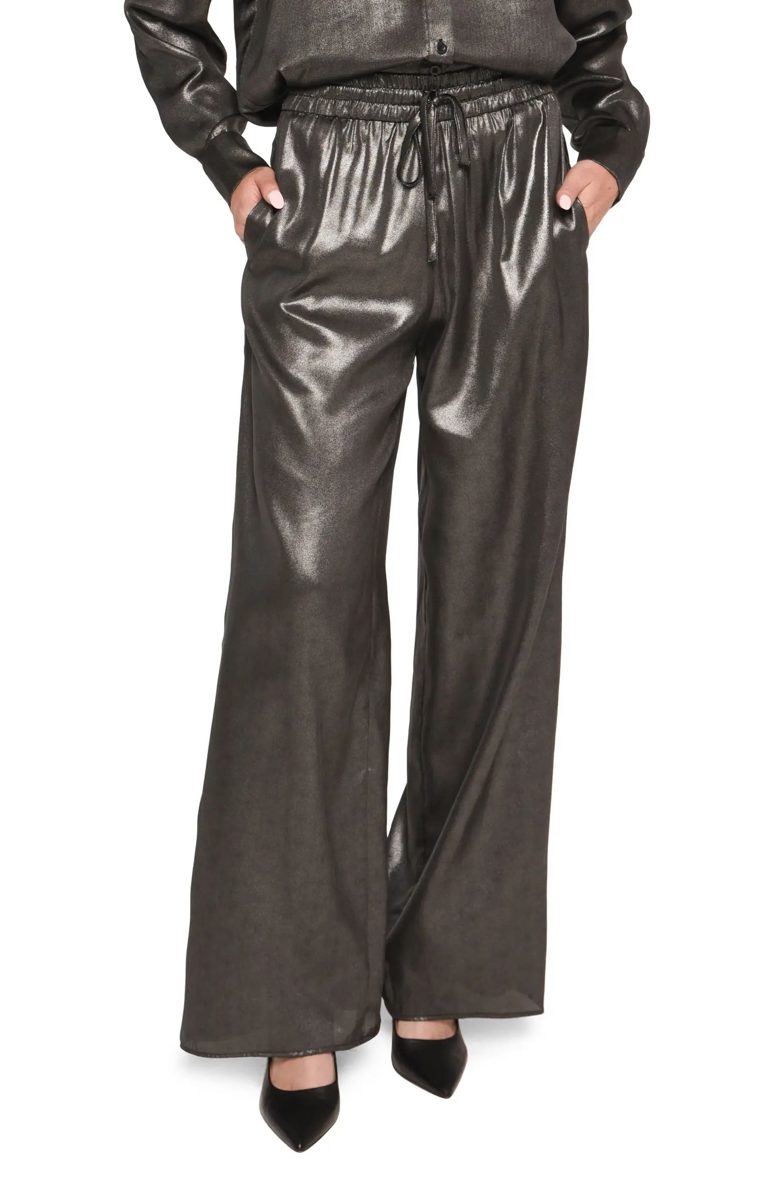 WAYF x Jourdan Sloane Ariana Metallic Chiffon Pants | Nordstrom | Nordstrom